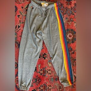 Aviator Nation Gray 5 Stripe Sweatpants size L